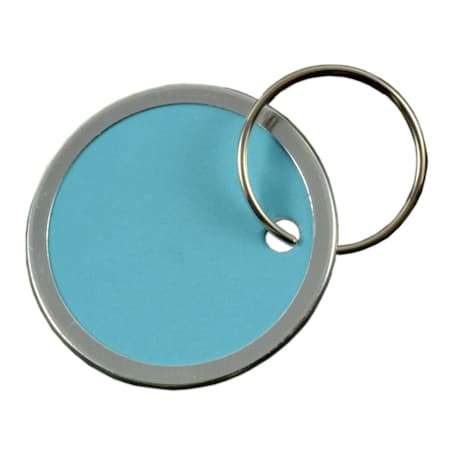 1-1/4 Blue Paper Tags With Metal Rings 15PK